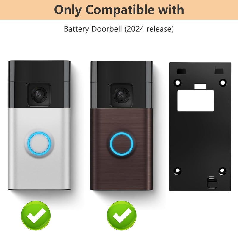 Mamerry No-Drill Doorbell Mount for All-new Battery Doorbell (2024 Release), Strong Adhesive Doorbell Mounting Plate Holder Bracket Accessories for Apartment Rentals Office - Image 2